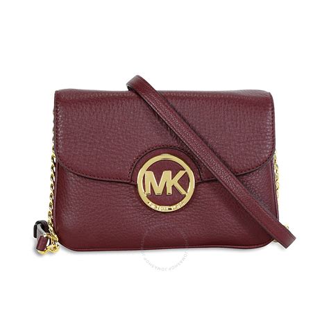 michael kors fulton leather crossbody bag|Michael Kors burgundy crossbody bag.